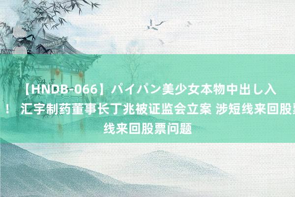【HNDB-066】パイパン美少女本物中出し入学式！！ 汇宇制药董事长丁兆被证监会立案 涉短线来回股票问题