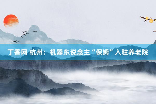 丁香网 杭州：机器东说念主“保姆”入驻养老院