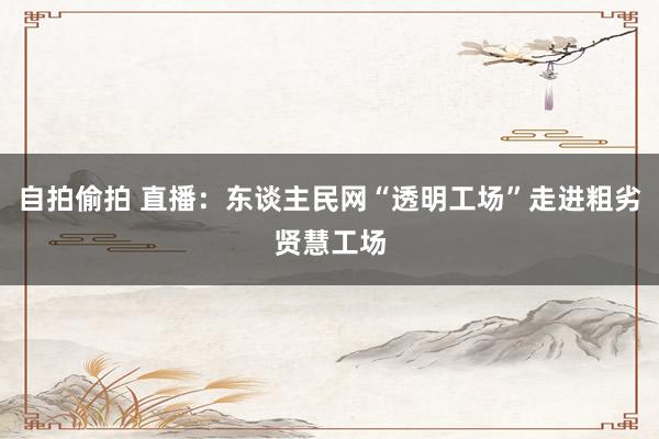 自拍偷拍 直播：东谈主民网“透明工场”走进粗劣贤慧工场