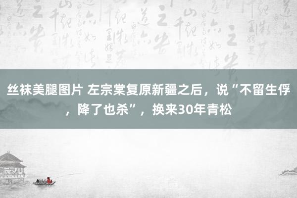 丝袜美腿图片 左宗棠复原新疆之后，说“不留生俘，降了也杀”，换来30年青松