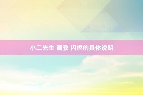小二先生 调教 闪燃的具体说明