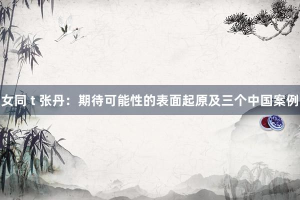 女同 t 张丹：期待可能性的表面起原及三个中国案例