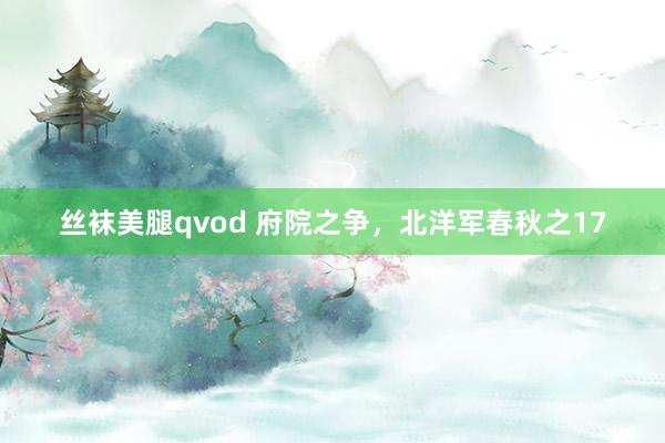 丝袜美腿qvod 府院之争，北洋军春秋之17